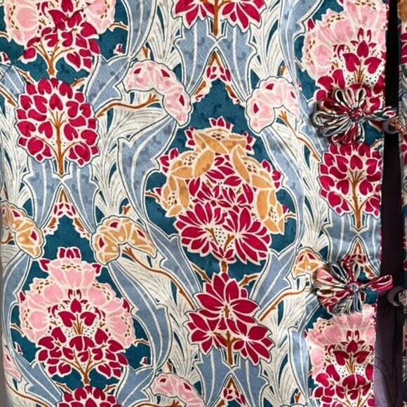 Vintage Chinese Pink Floral Quilted Silk Vest - Small, ***Reversible*** - Picture 9 of 16